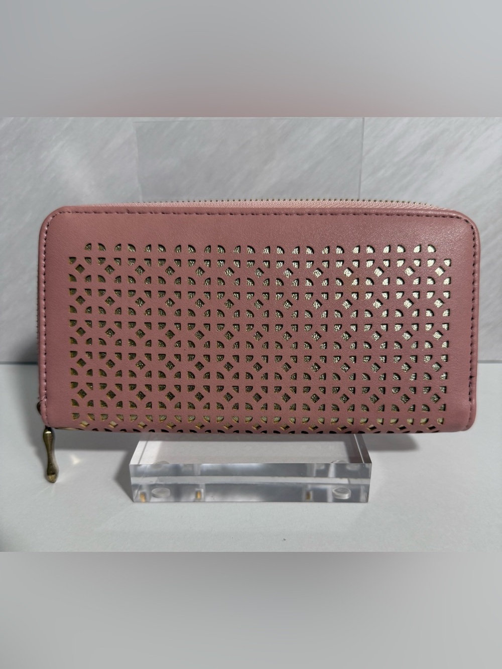 Unbranded Pink/Gold Laser Cut Design Wallet